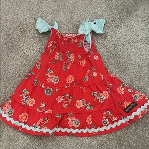 Matilda Jane Red Floral Dress with Blue Details